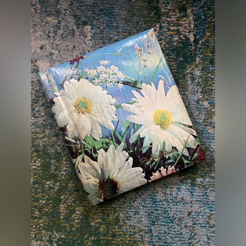 Vintage blue floral garden photo album ring binder